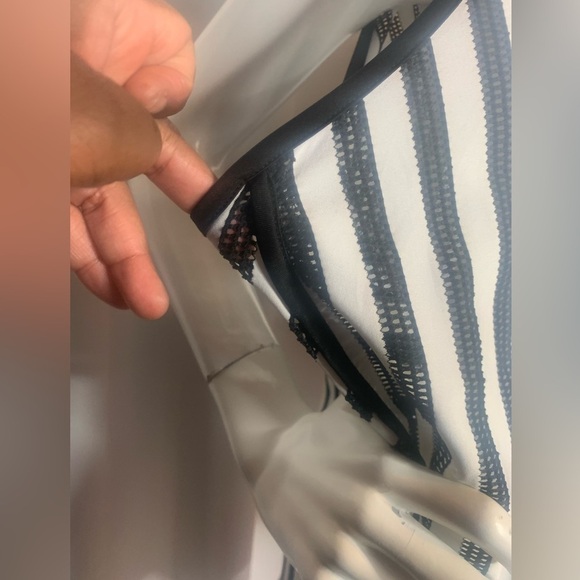 PLUS Size Black and White Striped blouse - Picture 7 of 9